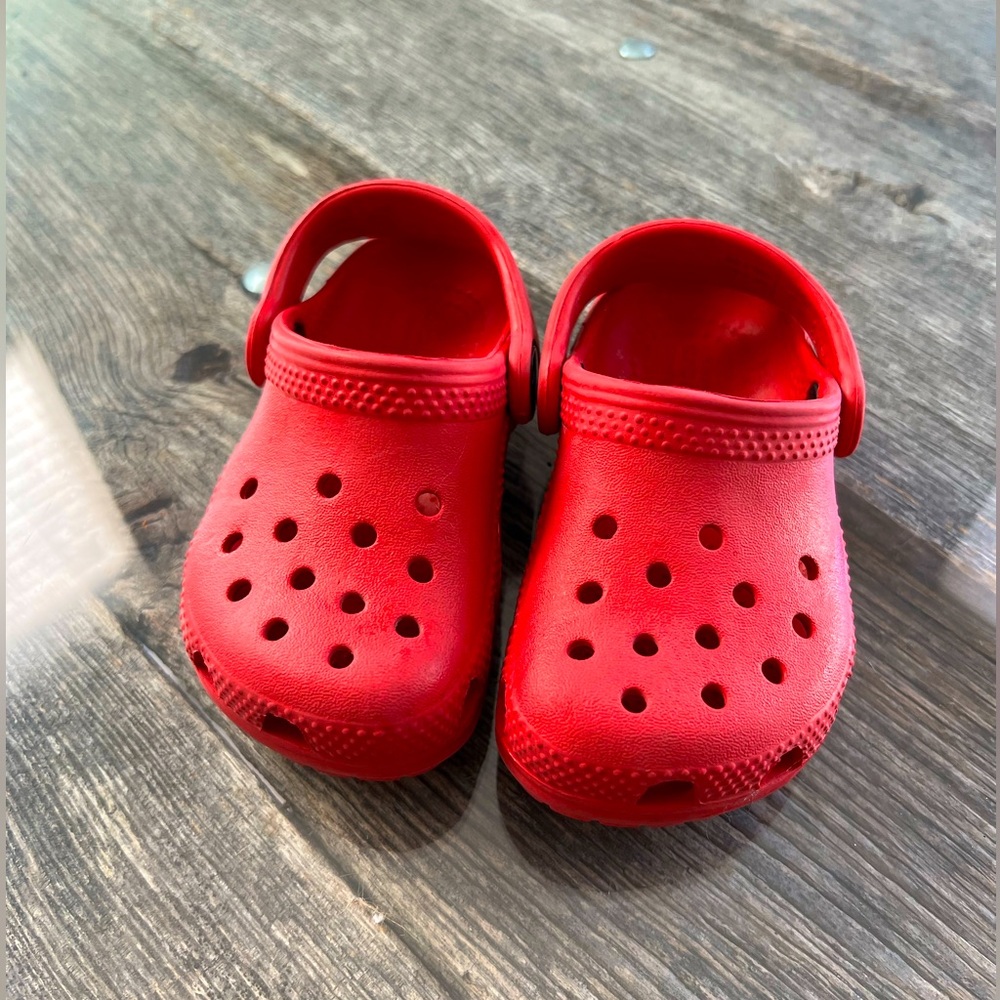 CROCS Kids Red Original Slingback Slides Toddler Size C7